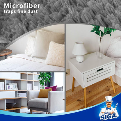 MR.SIGA Extendable Microfiber Duster – Electronics and Workstation Dusting Tool for Remote Professionals