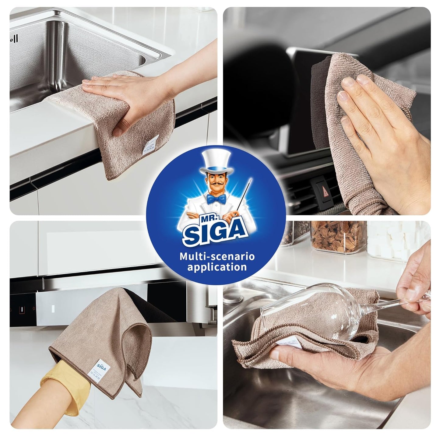 MR.SIGA Microfiber Cleaning Cloths – Trail-Ready Towels for Camping Trips, All-Purpose Wipe-Down Use