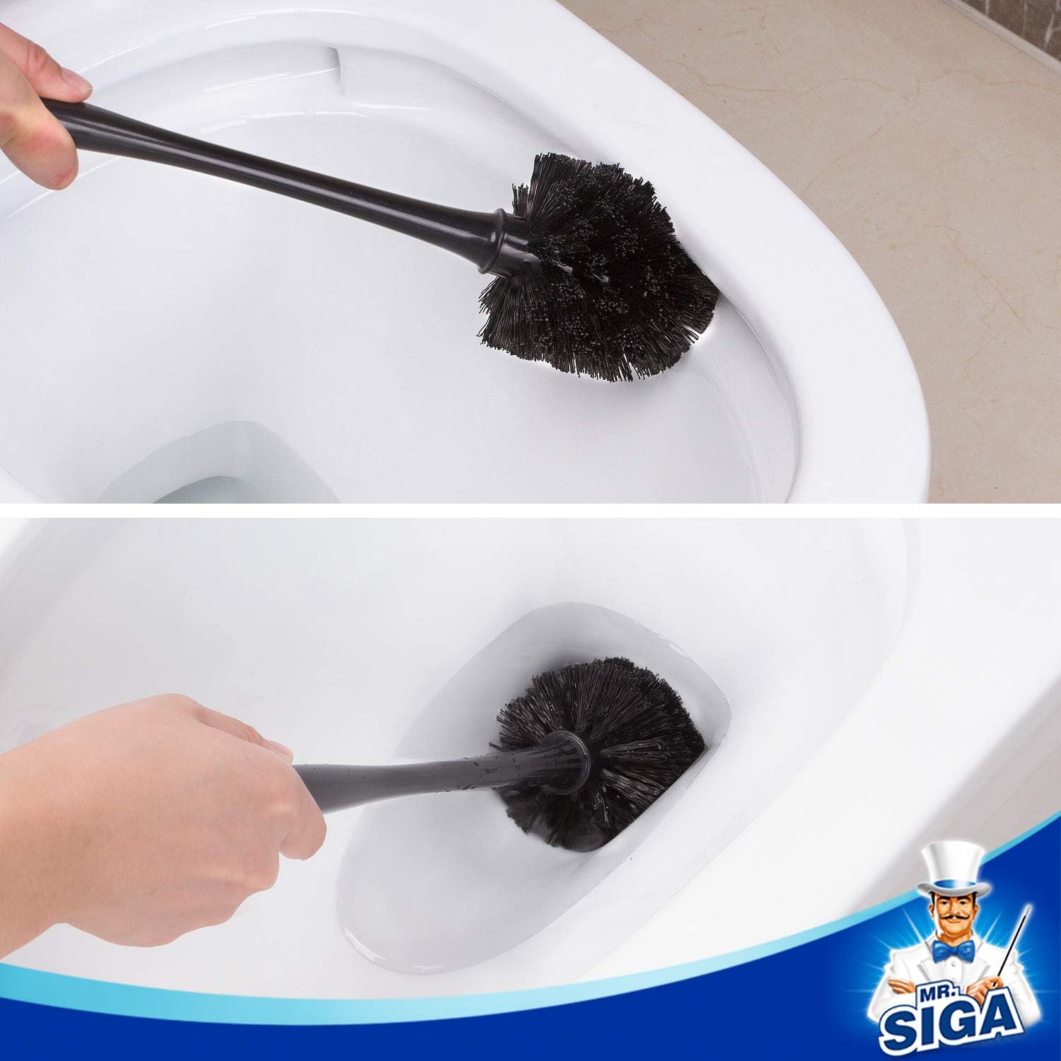 MR.SIGA Toilet Plunger and Brush Set – Minimalist Bathroom Tool for Clutter-Free Storage
