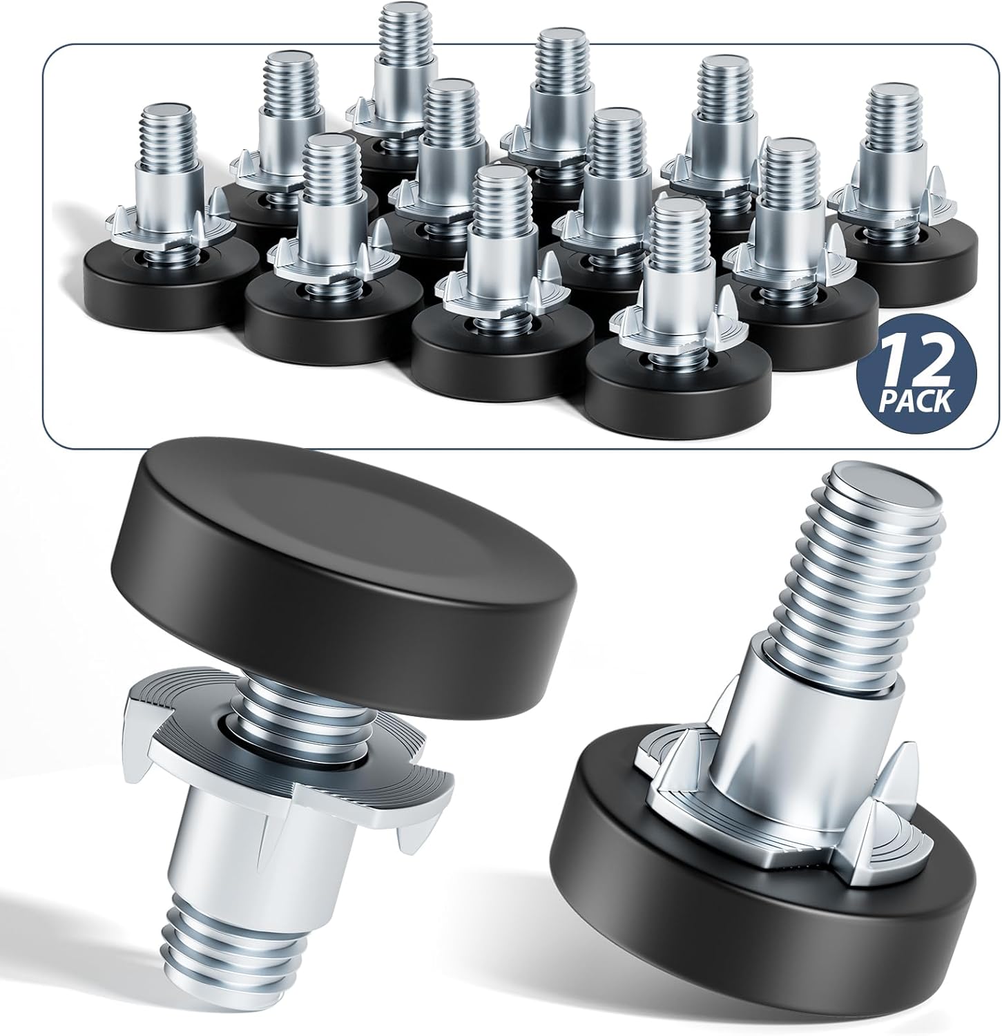 MROCO Furniture Leveling Feet – Clean-Lined Living Room Fix, Black Base Levelers for Scandinavian Sofas and Side Tables