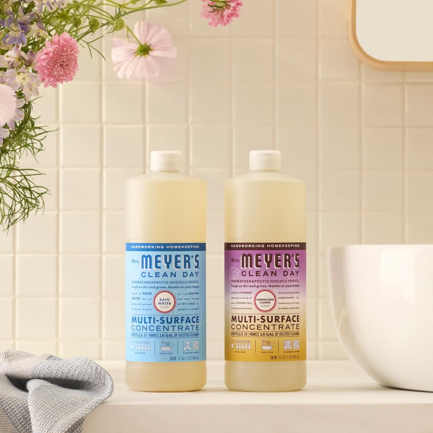 Mrs. Meyer's Clean Day Multi-Surface Concentrate – Thoughtful Housewarming Gift for New Homeowners, 32 fl oz