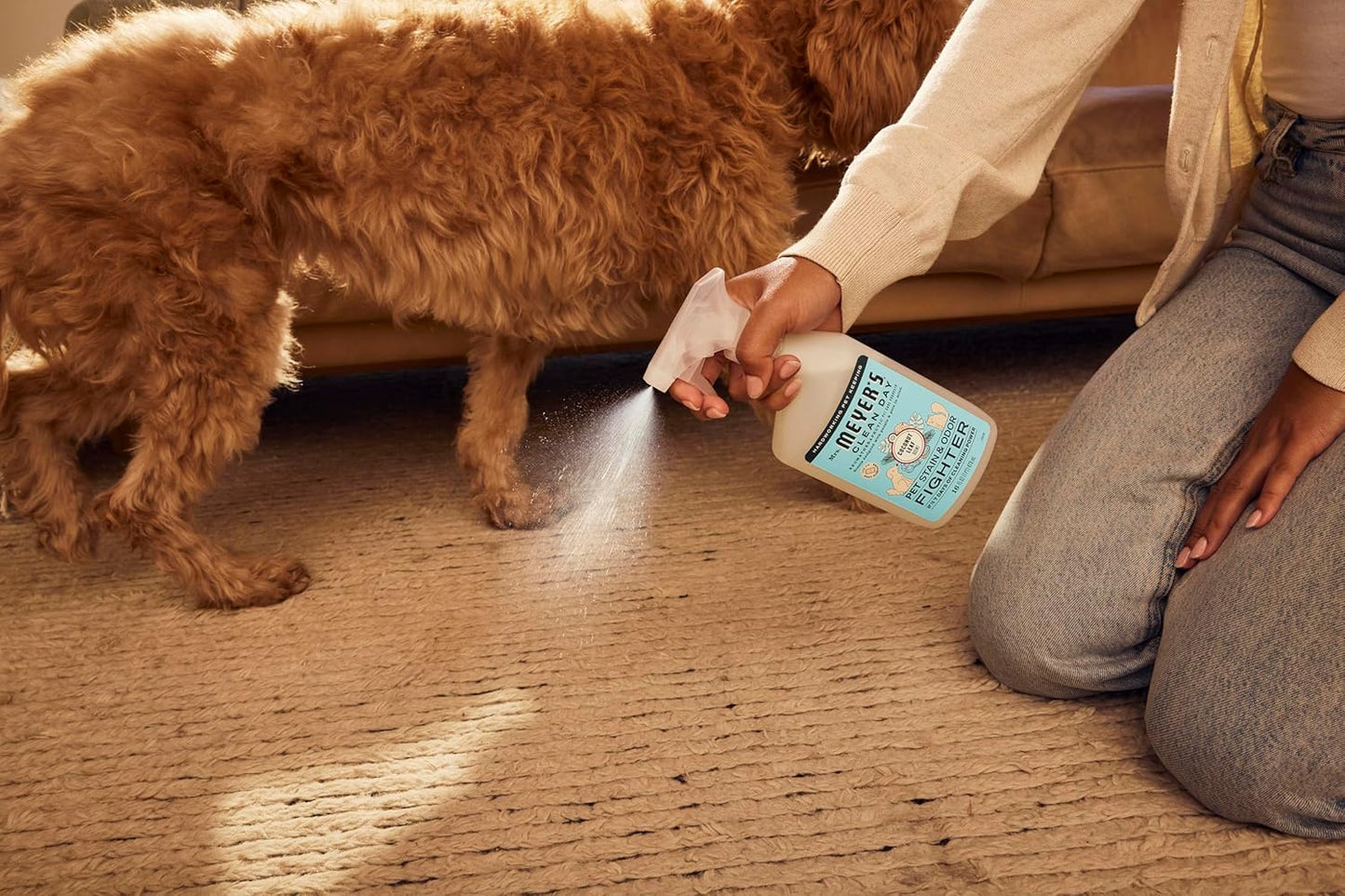 Mrs. MEYER'S CLEAN DAY Pet Stain & Odor Fighter – Living Room Reset Spray for Self-Care Sundays