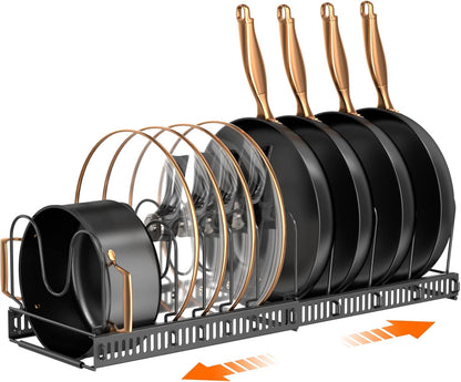 MUDEELA Inside Cabinet Lid Holder – Cohesive Black Finish to Match Stainless, Matte, and Neutral Cookware Collections