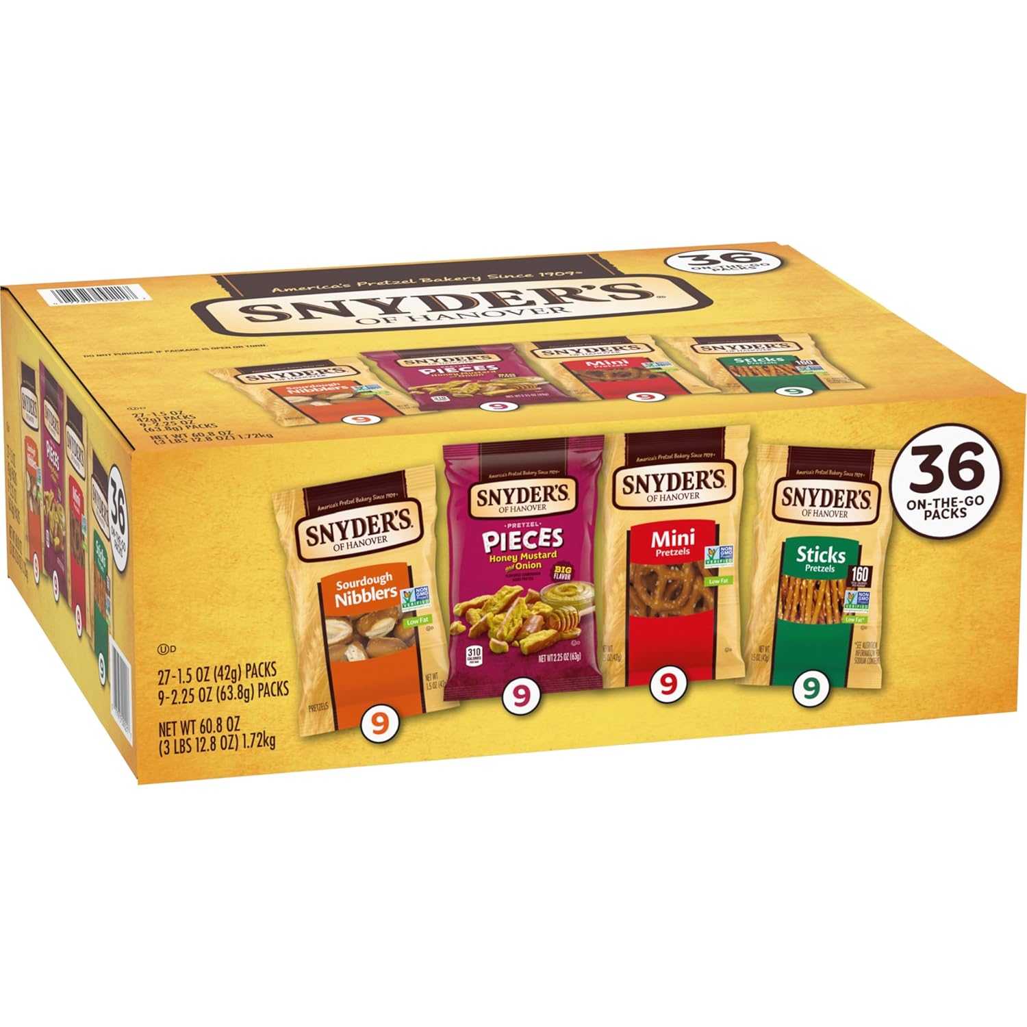 multi-format product line (1.69oz x 36, 1oz x 30, 2.25oz x 18, 0.92oz x 20 plus larger 9.2oz share-size bags) for different household and occasion needs