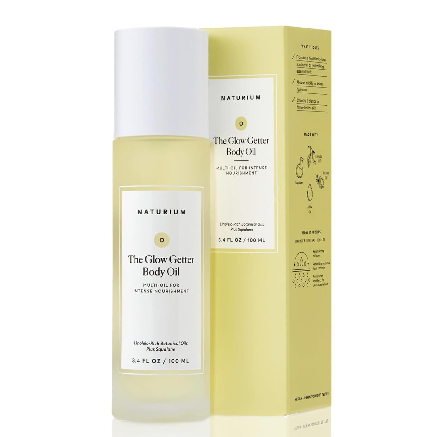 multi-oil formula with olive, jojoba, rosehip, sea buckthorn, and squalane