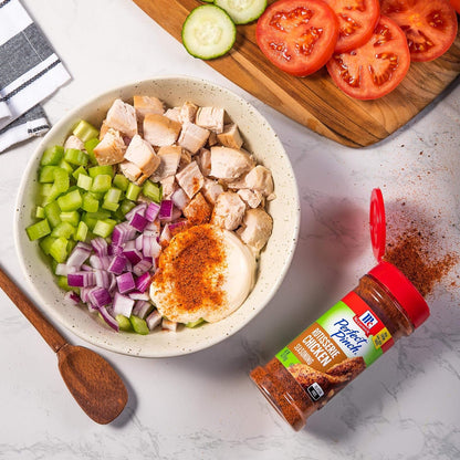 multi-protein versatility (chicken, salmon, pork, chicken salad)