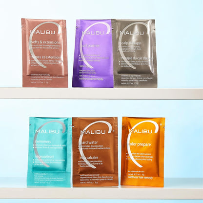 multi-step regimen: clarifying shampoo, hard water mask, and finishing conditioner