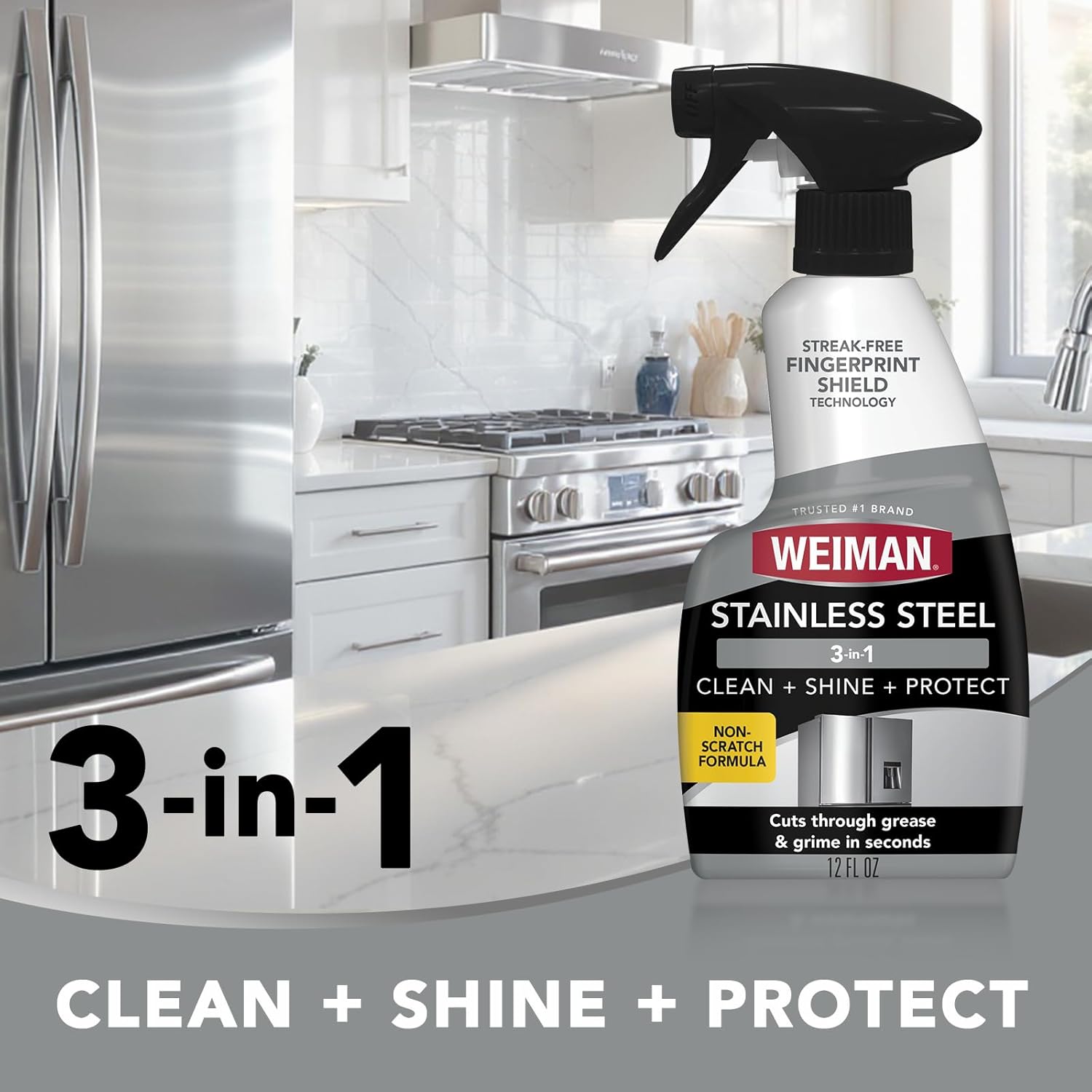 multi-surface compatibility for appliances, sinks, countertops, and grill exteriors