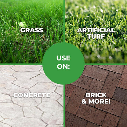 multi-surface compatibility (grass, artificial turf, gravel, concrete, brick, patios, decks)