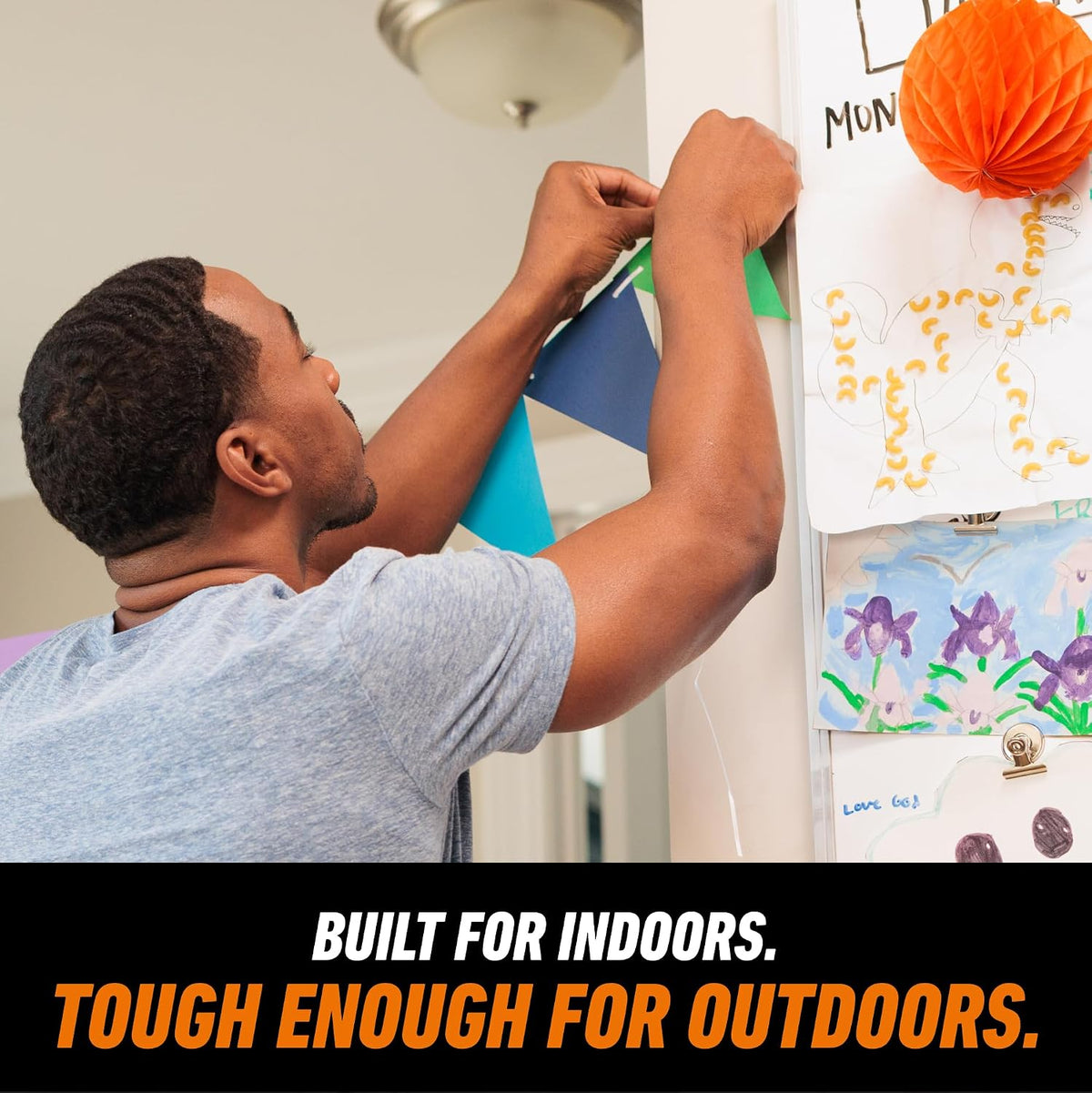 multi-surface compatibility including painted walls, wood, tile, metal, glass, plastic, and paper