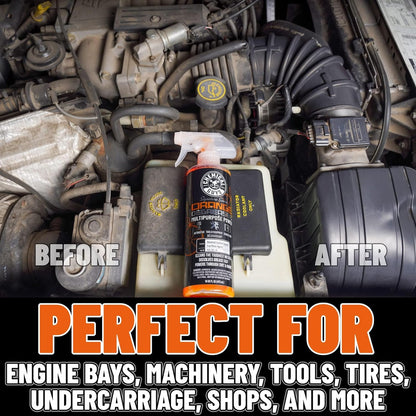 multi-surface compatibility with engines, wheels, tires, undercarriages, brakes, calipers, tools, and shop equipment