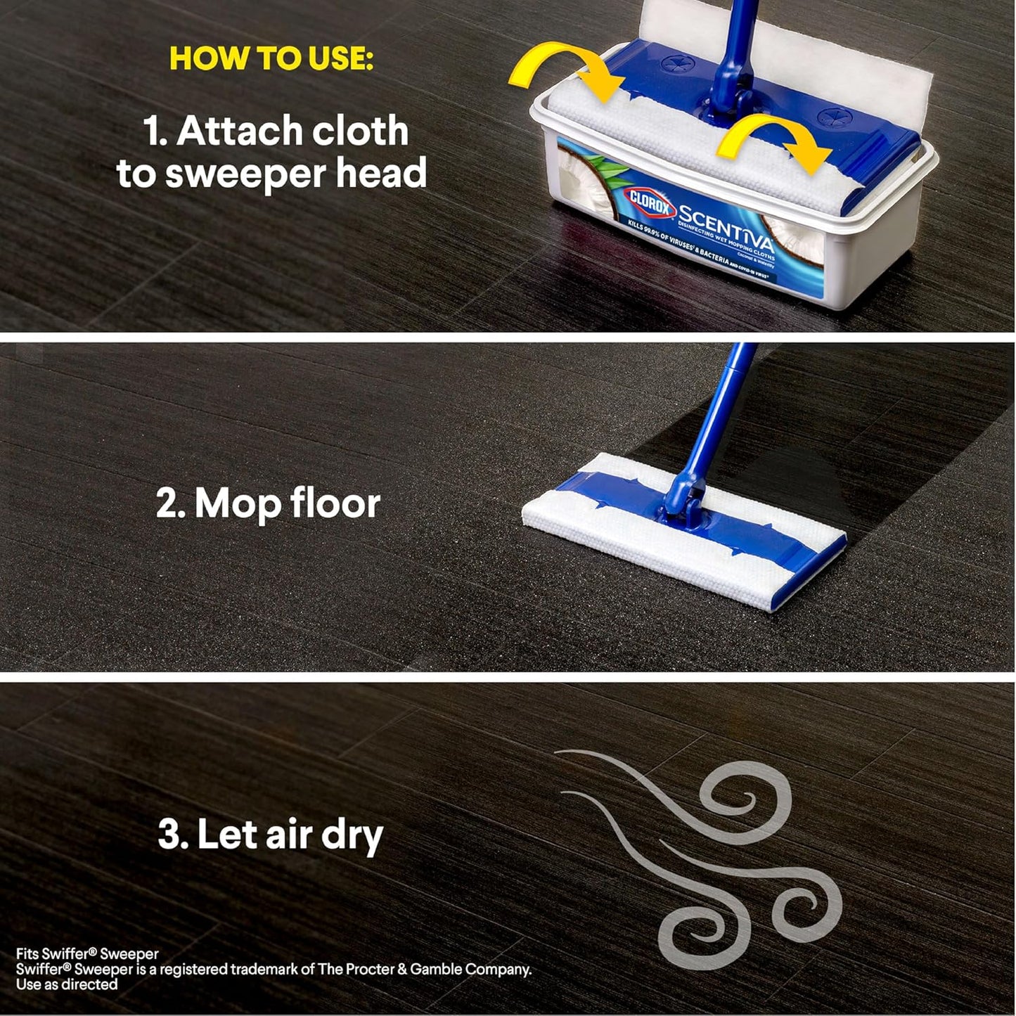 multi-surface compatibility with finished wood, laminate, vinyl, linoleum, quartz, and glazed tile