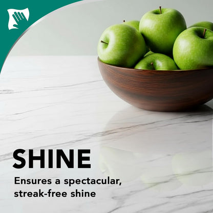 multi-surface versatility — countertops, floors, shower stalls, kitchen and bathroom sinks, tubs