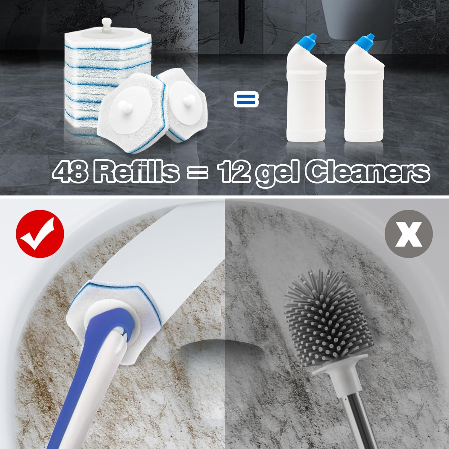 multi-surface versatility: toilet, bathtub, sink, mop pool, shower door, glass, and floor drains