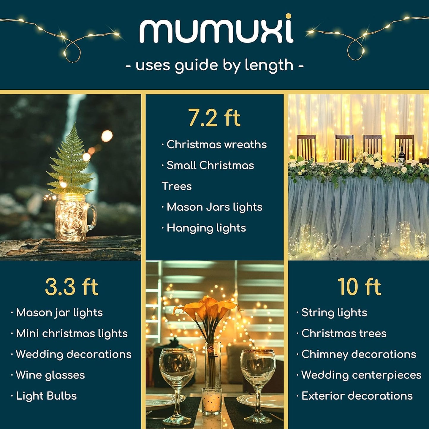 MUMUXI Battery Fairy Lights Warm White 3000K – Calming Bedroom Lighting for Wind-Down Rituals, Meditation Corners, and Sleep Hygiene