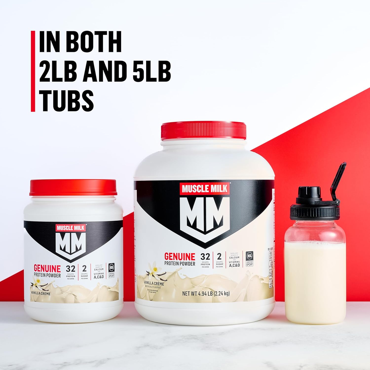 Muscle Milk Genuine Protein Powder – Vanilla Crème Wellness Shake for Post-Workout Recovery