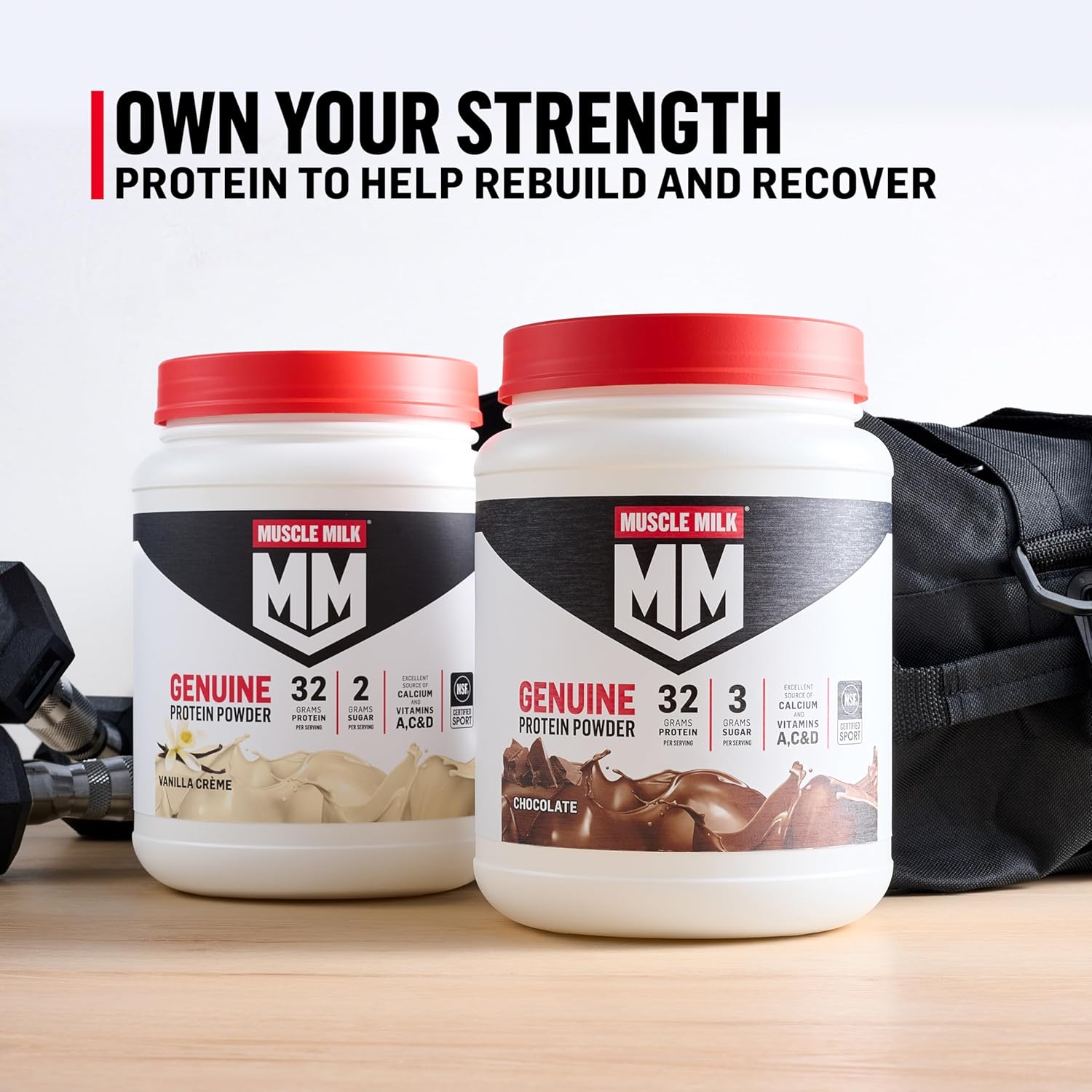 Muscle Milk Genuine Protein Powder – Vanilla Crème Wellness Shake for Post-Workout Recovery