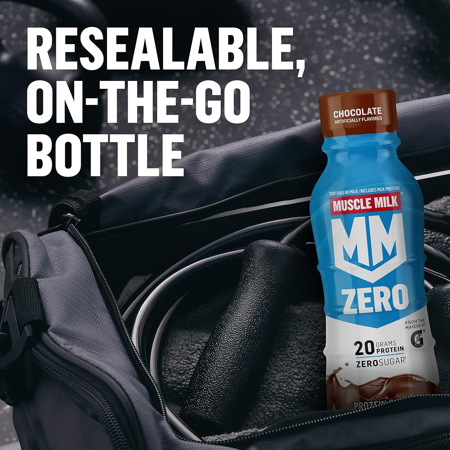 Muscle Milk Zero Protein Shake Chocolate – On-the-Go Office Fuel for Busy Professionals, 20g Protein Ready-to-Drink