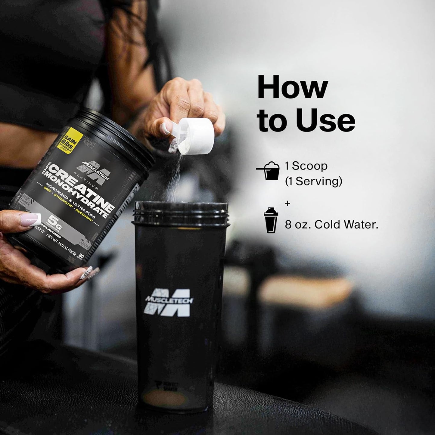 MuscleTech Platinum Pure Creatine Monohydrate Powder – Daily Wellness Ritual for Home Gym Recovery and Self-Care