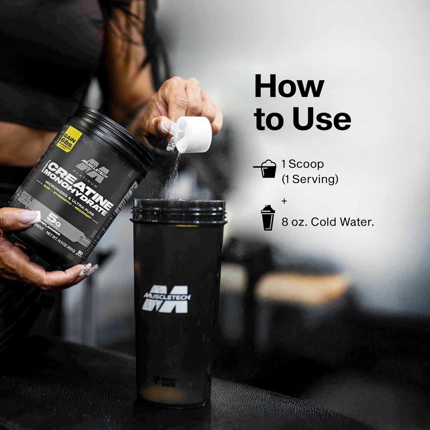 MuscleTech Platinum Pure Creatine Monohydrate Powder – Daily Wellness Ritual for Home Gym Recovery and Self-Care