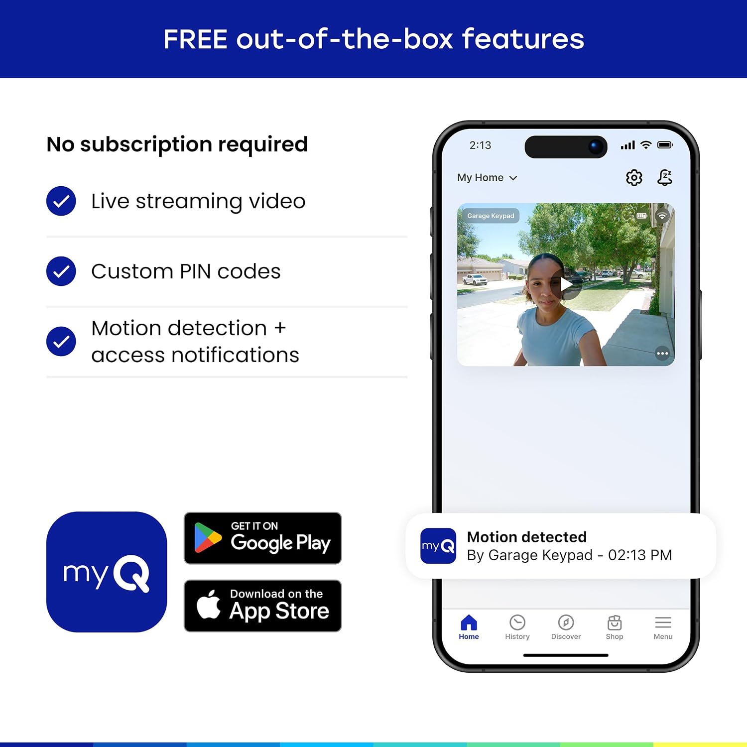 myQ Video Garage Door Keypad – Hands-Free Property Management with Time-Limited Access Codes