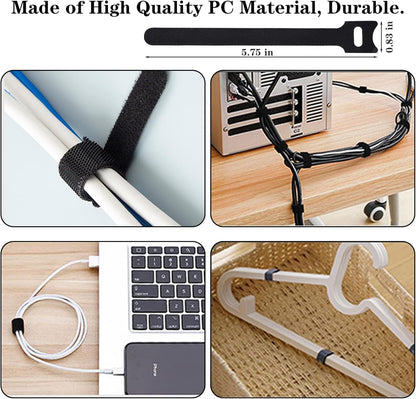 N NOROCME Cable Management Kit — Living Room TV Area Wire Concealment in Black and Clear