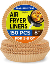 Air Fryer Paper Liners 150 Pcs – Stocking Stuffer for Home Chefs, 8" Square Disposable