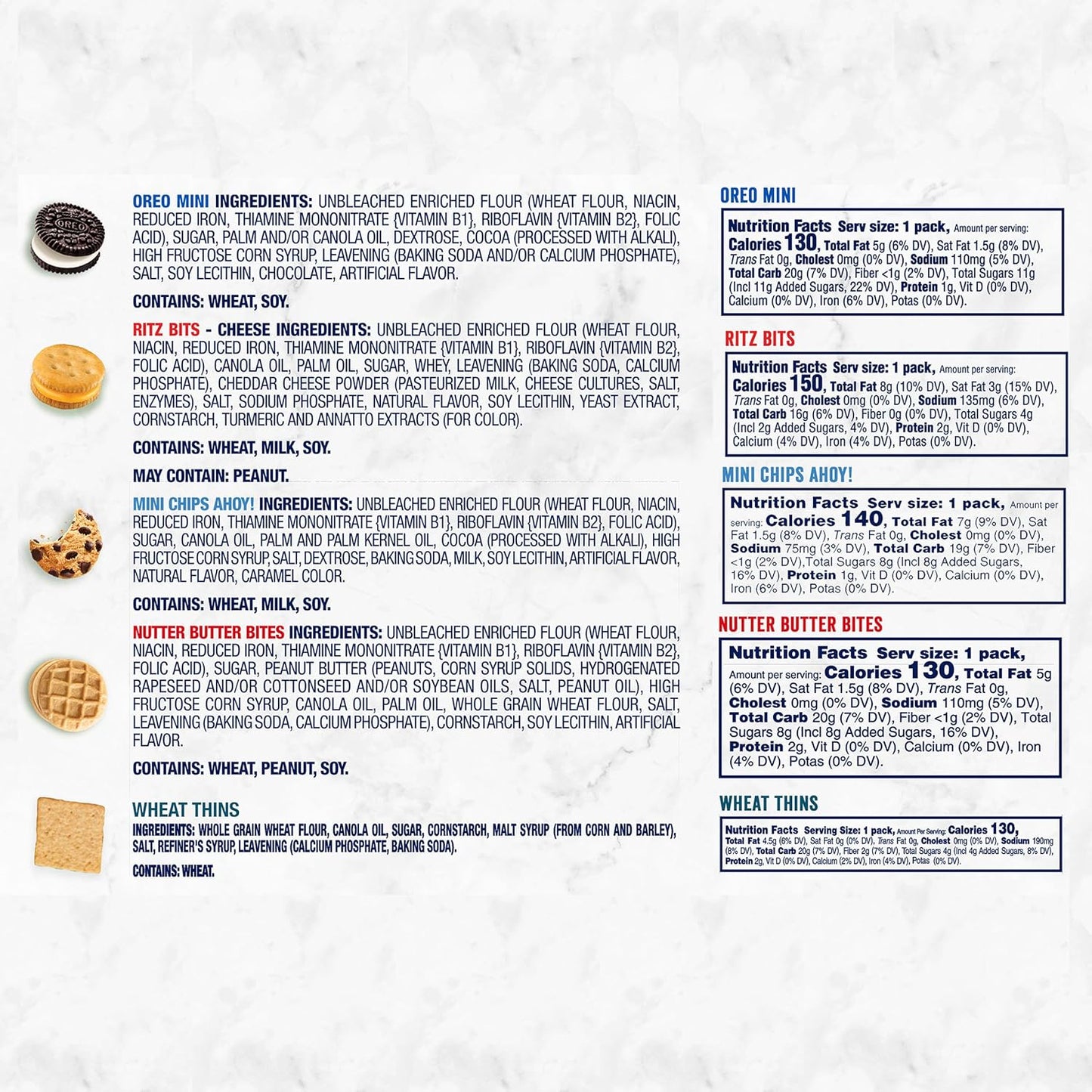 Nabisco Cookie & Cracker Variety Pack – Office Breakroom Snack Supply for Shared Workspaces, 50 Single-Serve Packs