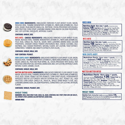 Nabisco Cookie & Cracker Variety Pack – School Lunchbox Snacks for Kids, 50 Individually Wrapped Mini Packs