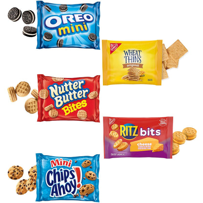 Nabisco Cookie & Cracker Variety Pack – School Lunchbox Snacks for Kids, 50 Individually Wrapped Mini Packs