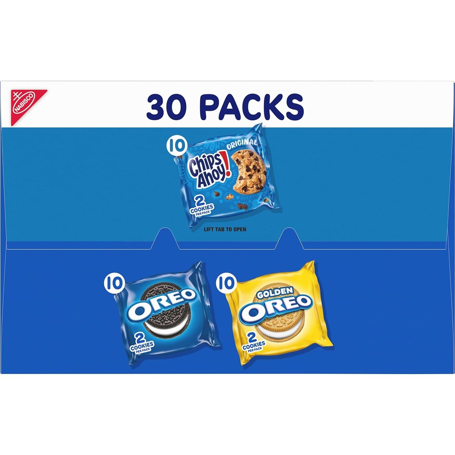 Nabisco Sweet Treats Cookie Variety Pack – Office Break Room Snacks for Coworkers, 30 Individually Wrapped Packs