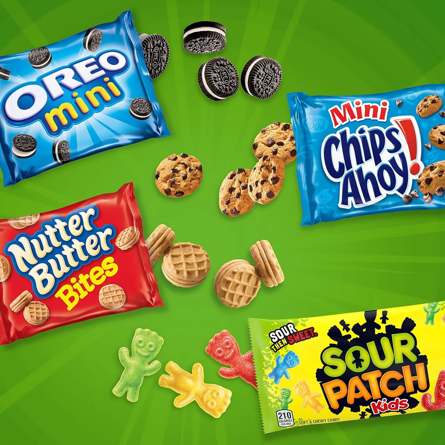 Nabisco Variety Pack Mini Cookies & Candy – 32 Lunchbox Snack Packs for School and After-School Pickup