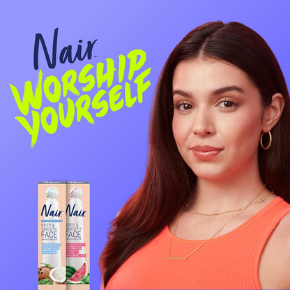 NAIR Dermatologist-Tested Facial Hair Removal Cream - Gentle Sensitive Skin Formula Women Trust, No Salon Burn Risk
