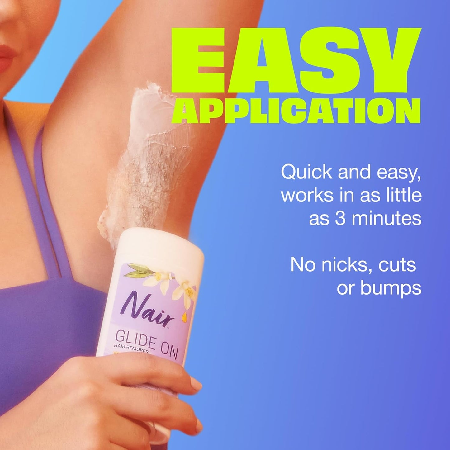 Nair Glide On Hair Remover Stick – Pool and Beach Vacation Prep, TSA-Friendly Bikini Line Grooming on the Go