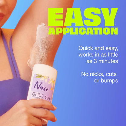Nair Glide On Hair Remover Stick – Pool and Beach Vacation Prep, TSA-Friendly Bikini Line Grooming on the Go
