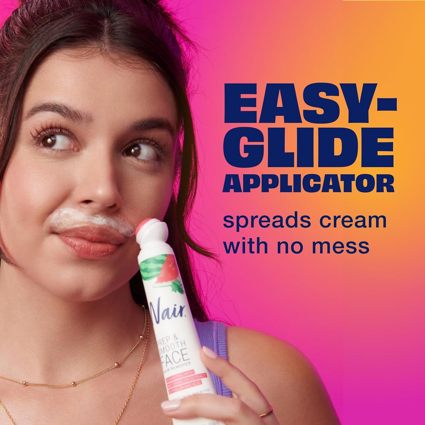 Nair Prep & Smooth Face Exfoliating Depilatory Cream – Thoughtful Birthday Gift for Her with Hyaluronic Acid