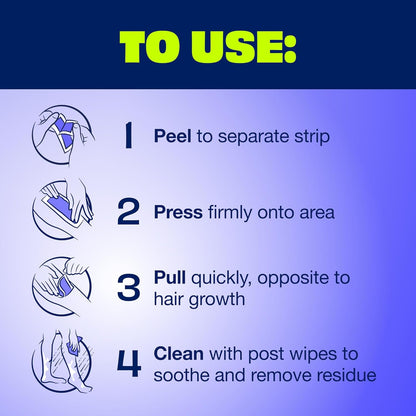 Nair Sensitive Wax Strips – Skin-Safe At-Home Hair Removal for Sensitive Areas, No Heat No Nicks No Razor Bumps