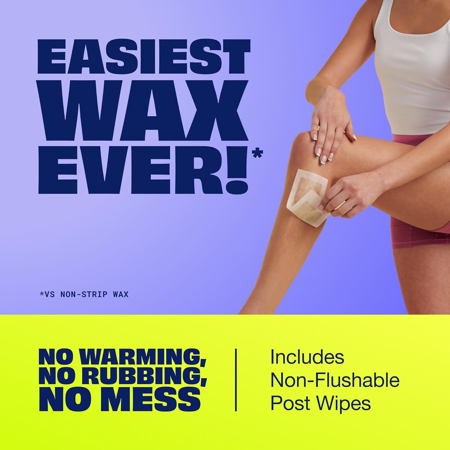 Nair Sensitive Wax Strips – Skin-Safe At-Home Hair Removal for Sensitive Areas, No Heat No Nicks No Razor Bumps