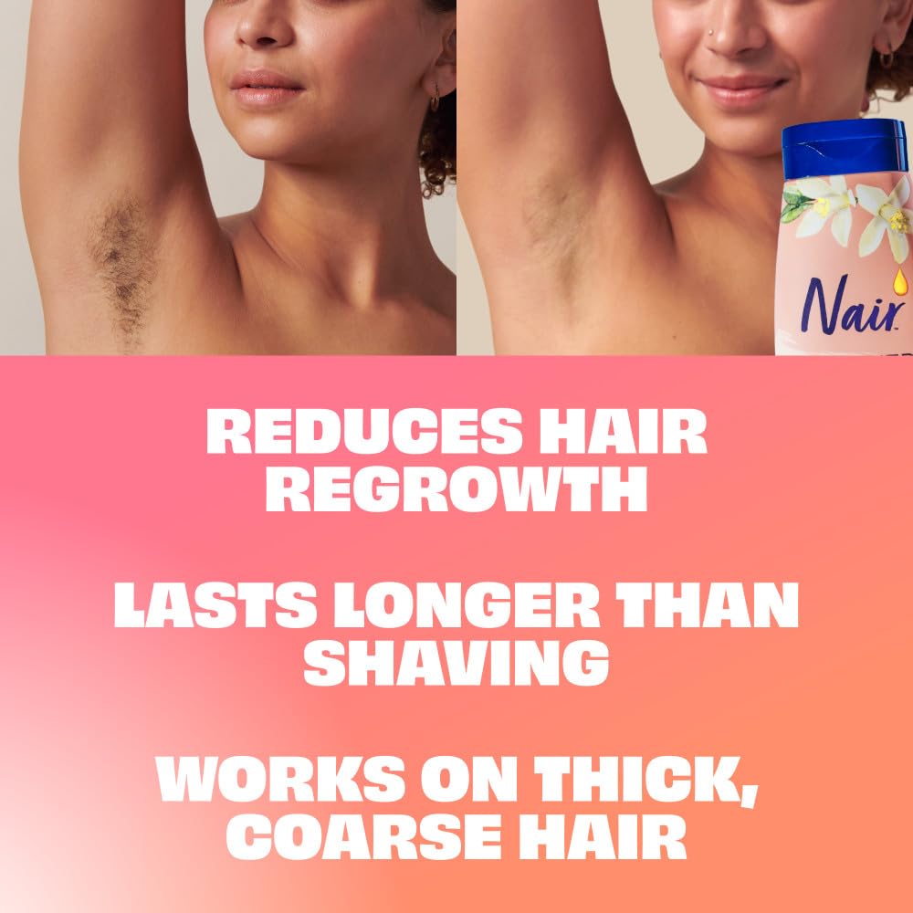 Nair Shower Hair Removal Cream, Moroccan Argan Oil & Orange Blossom, 12 Oz | Pampering Birthday Gift for Mom or Best Friend, Smoothing Cream with Argan Oil, Dermatologist-Tested