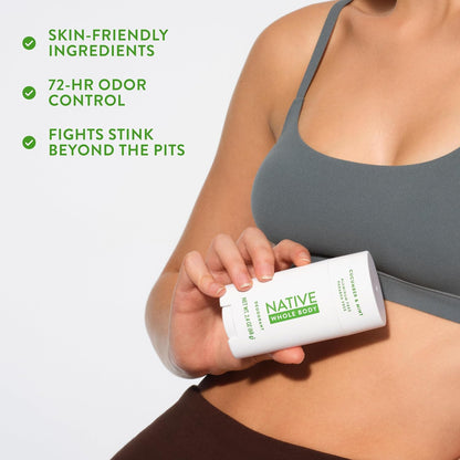 Native Aluminum & Baking Soda Free Deodorant for Sensitive Skin, Dermatologist Tested 72 Hour Protection