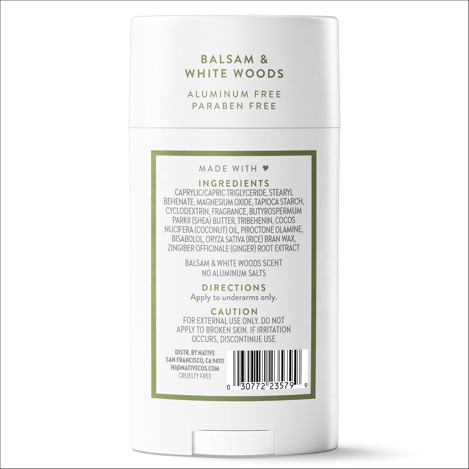 Native Aluminum-Free Deodorant for Sensitive Skin, Paraben and Phthalate-Free Formula Safe for Daily Office and Commute Use