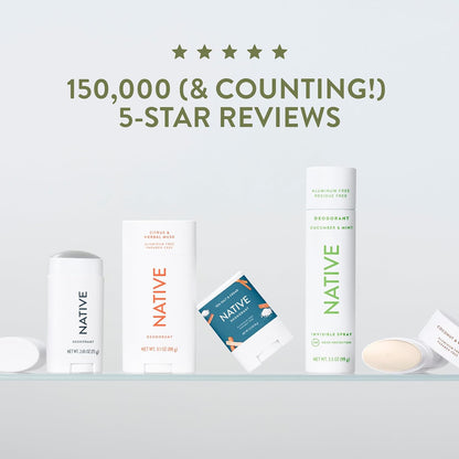 Native Aluminum-Free Deodorant for Sensitive Skin, Paraben and Phthalate-Free Formula Safe for Daily Office and Commute Use