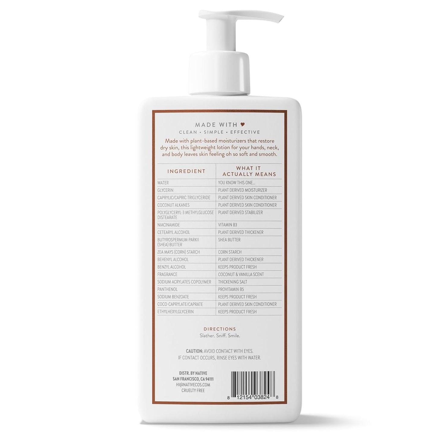 Native Body Lotion Coconut & Vanilla – Thoughtful Birthday Gift for Women Who Love Clean Beauty