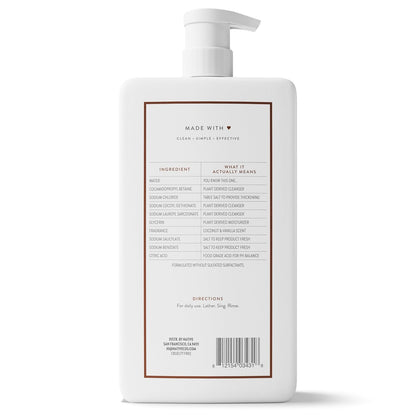 Native Body Wash Coconut & Vanilla 36 oz – Long-Lasting Gourmand Scent for an Immersive Shower Experience