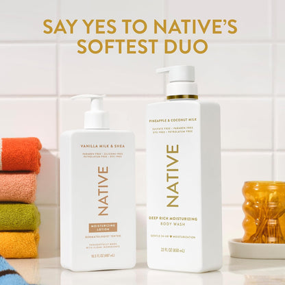 Native Body Wash with Clean 12-Ingredient Formula for an Uncluttered Bathroom, Pineapple & Coconut Milk 22 oz