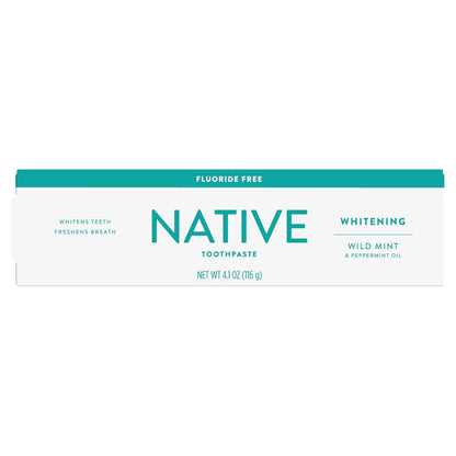 Native Fluoride Free Toothpaste – Mindful Nightly Brushing Ritual with Wild Mint & Peppermint Oil, 4.1oz (Pack of 3)