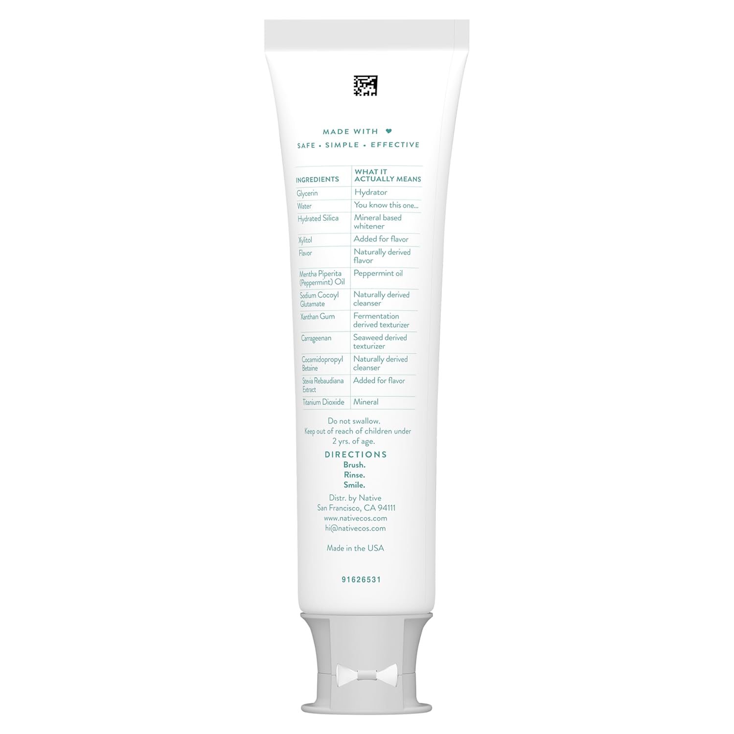 Native Fluoride Free Toothpaste – Safe Kids 2+ Family Brushing with Wild Mint Flavor, 4.1oz (Pack of 3)