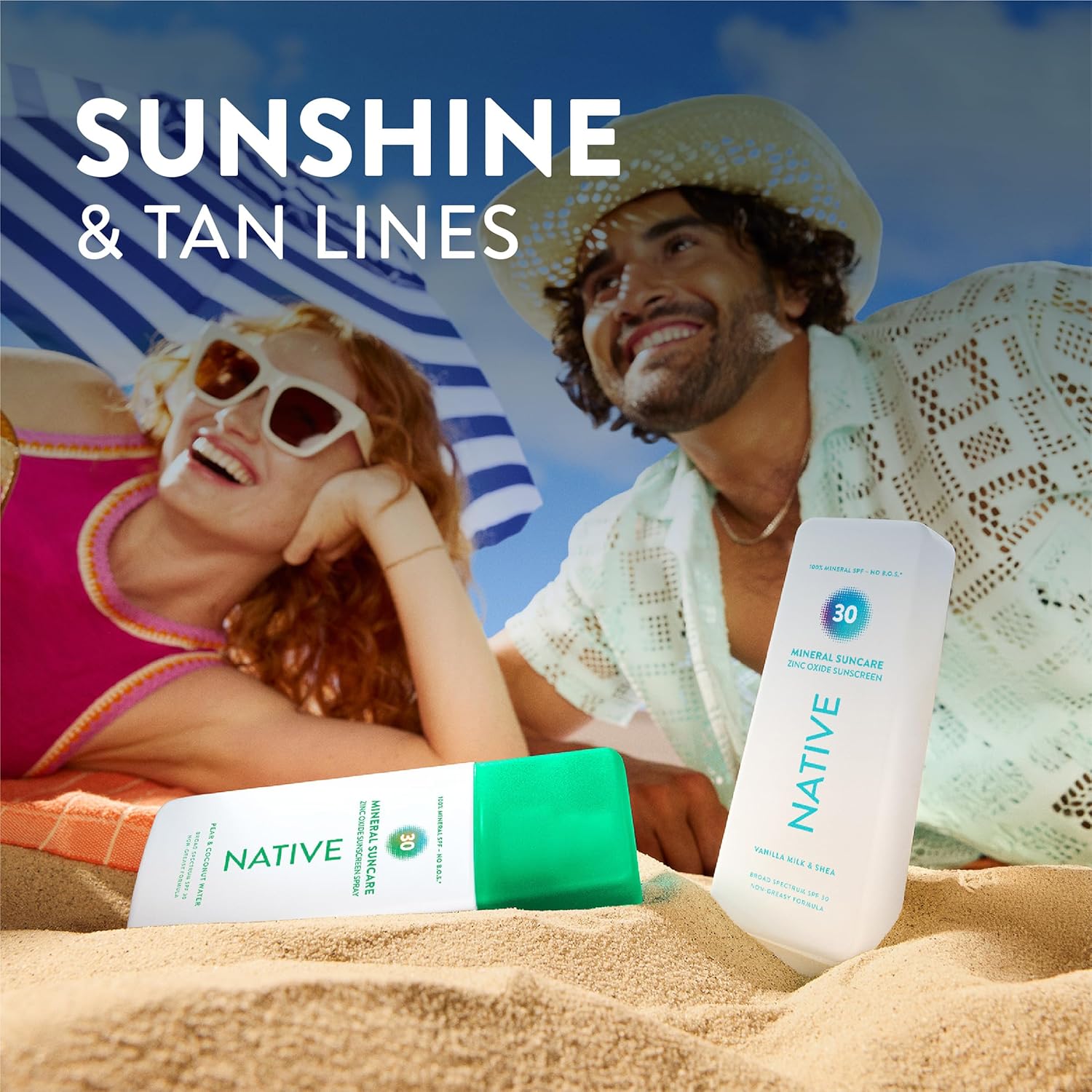 Native Mineral Sunscreen Spray SPF 30 – Gentle Daily SPF for Sensitive Skin & Self-Care Routines, Fragrance-Free 7 oz