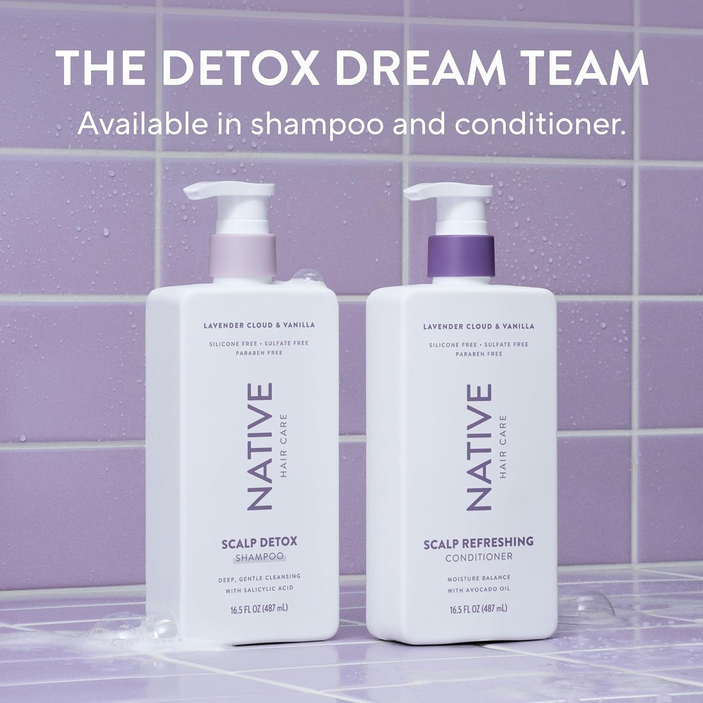 Native Scalp Detox Shampoo Lavender Cloud & Vanilla 16.5 fl oz – Calming Scent Blend for Yoga Room & Meditation Self-Care