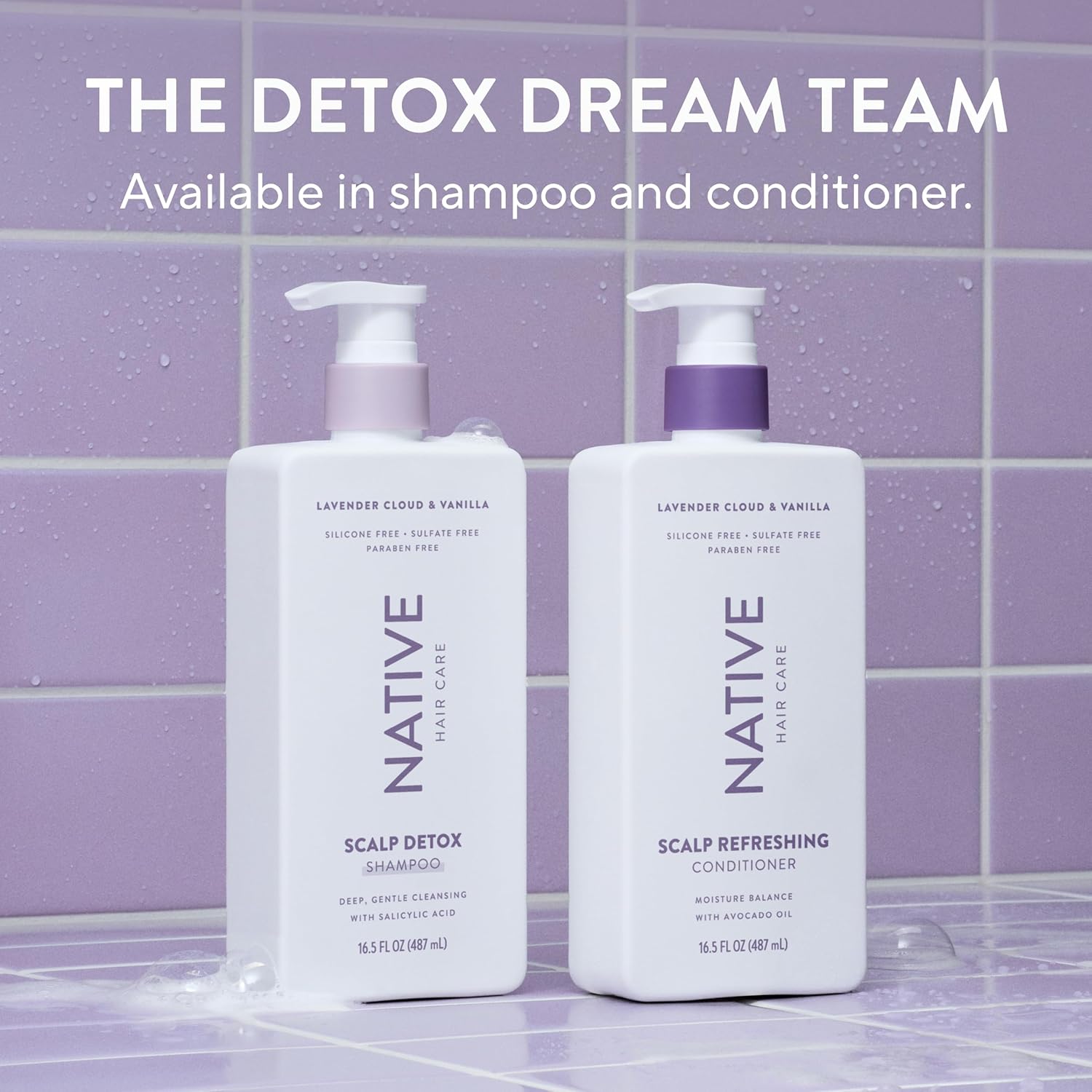 Native Scalp Detox Shampoo Lavender Cloud & Vanilla 16.5 fl oz – Calming Scent Blend for Yoga Room & Meditation Self-Care